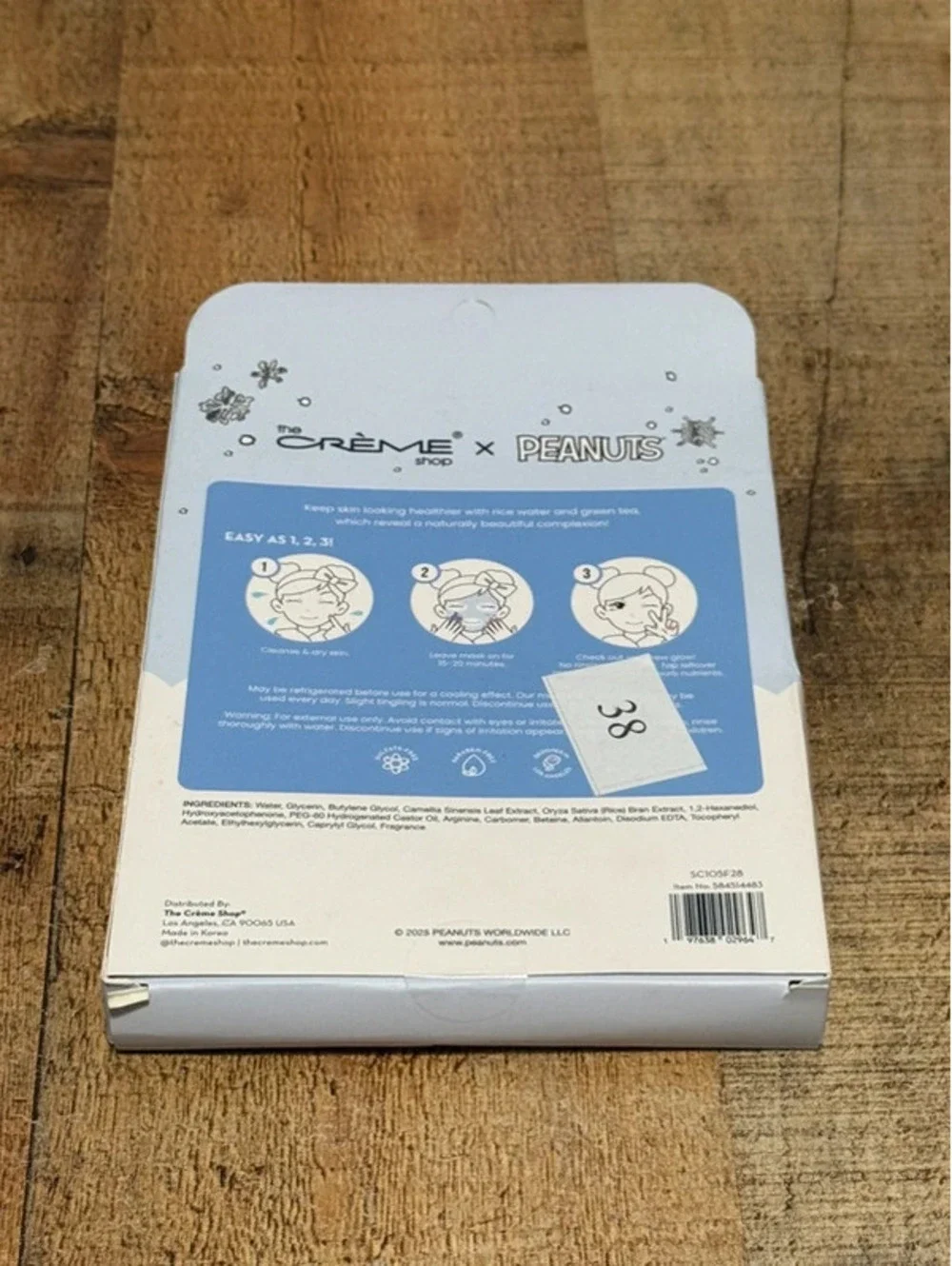 The Creme shop x peanuts face masks 3 pack new